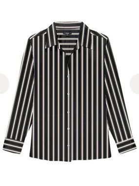 $228 Rails Ledger Melrose Stripe Silk Shirt Large